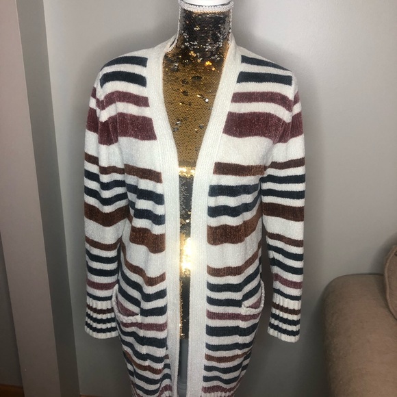 Bke cream striped cardigan sweater - Picture 5 of 6